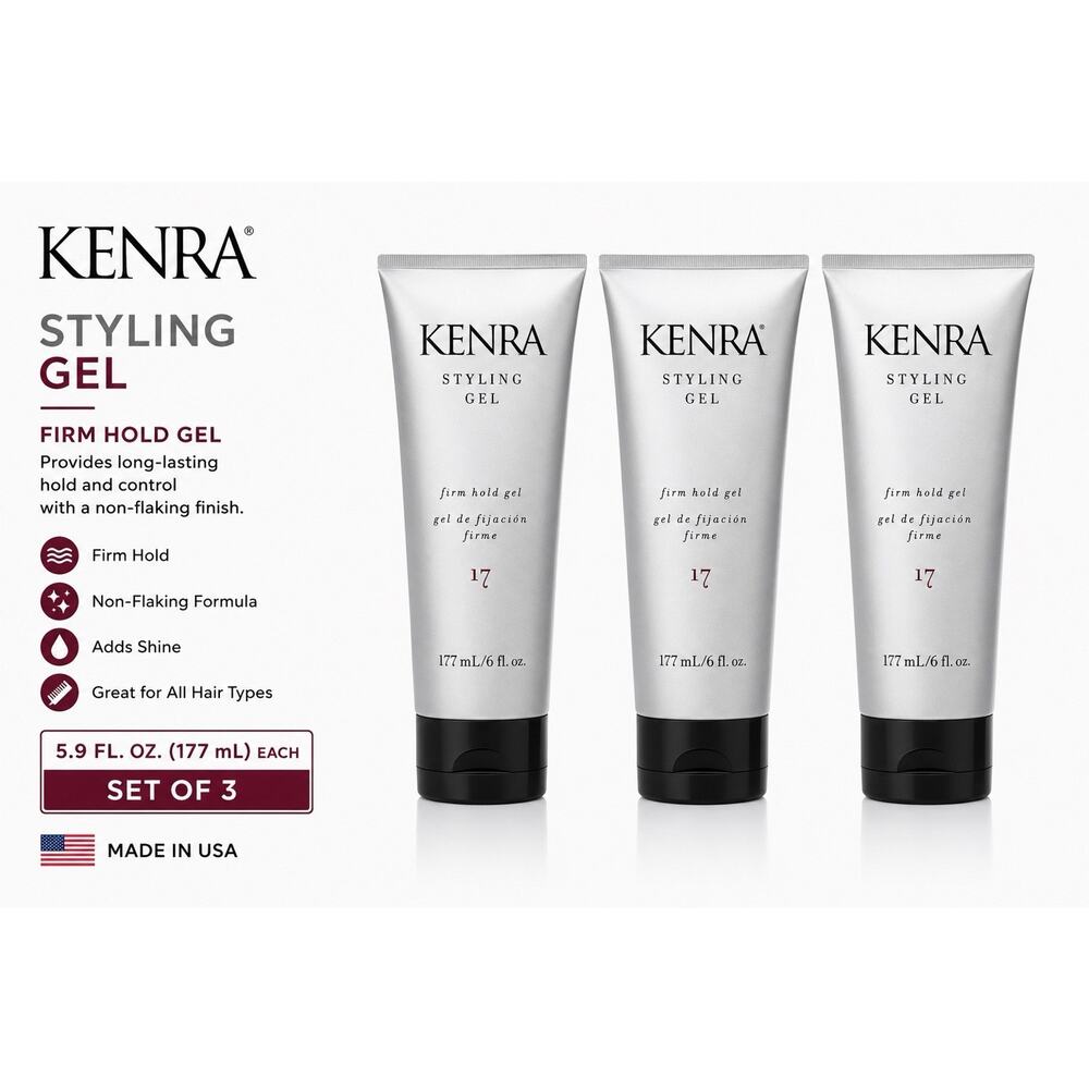 Kenra Styling Gel 17 Firm Hold Gel Set of 3 Tubes 6 Oz / 177ml Each